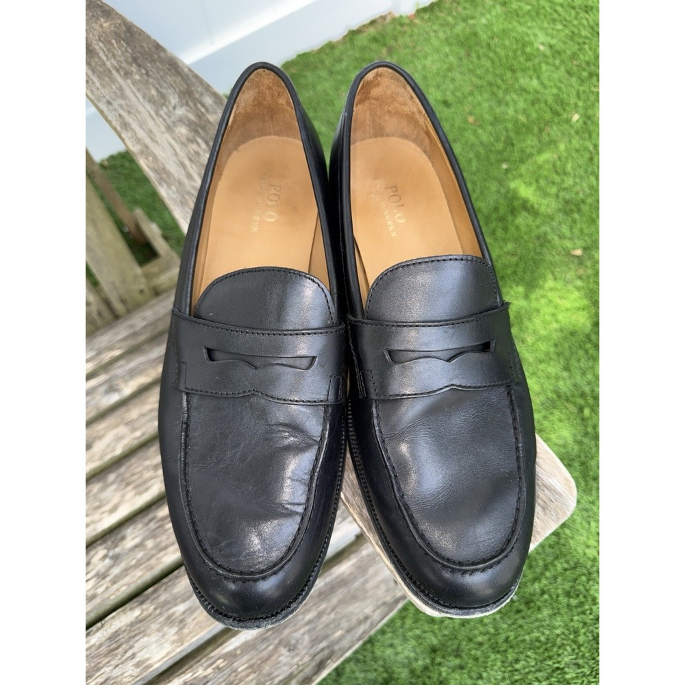 Polo by Ralph Lauren Black Leather Penny Loafers